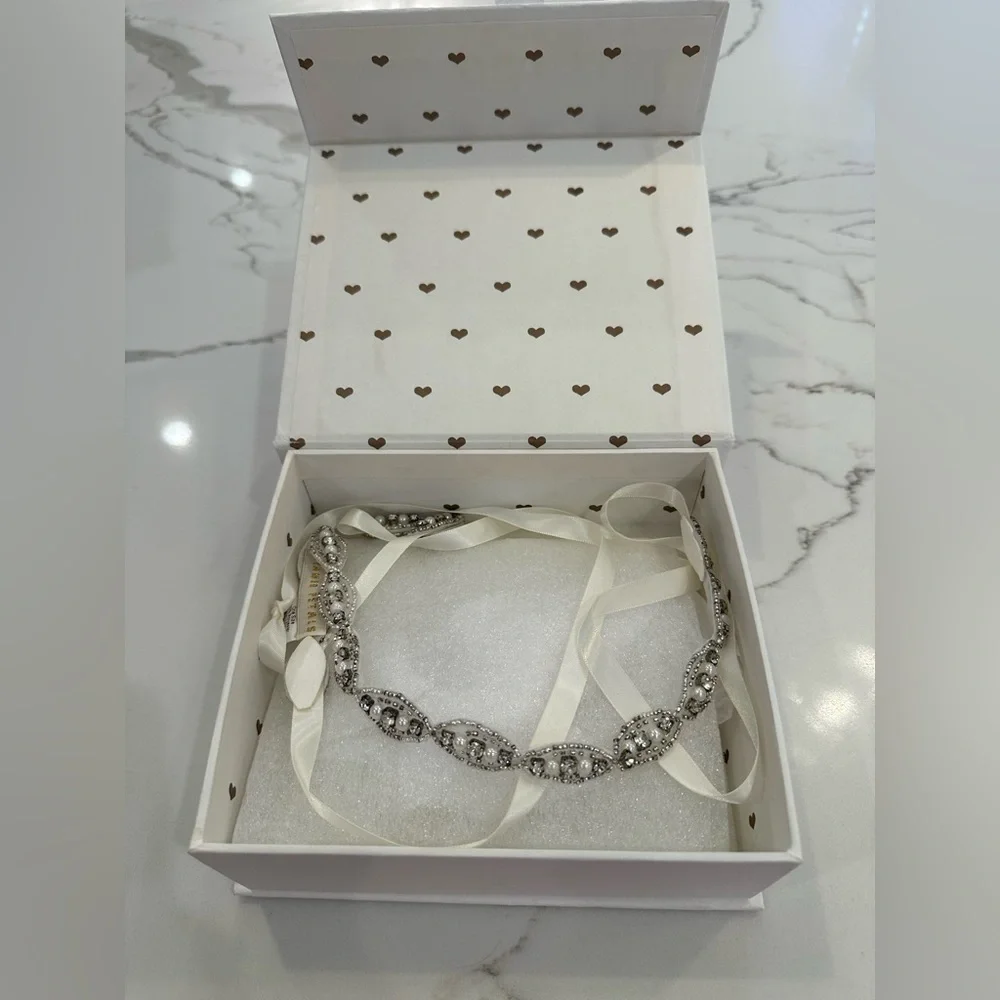 Untamed Petals Pearl Ivory belt/head piece bridal accessory ribbon accessories